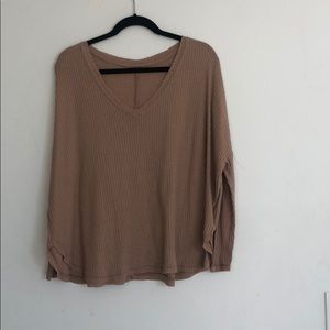 Brown Thermal V-Neck